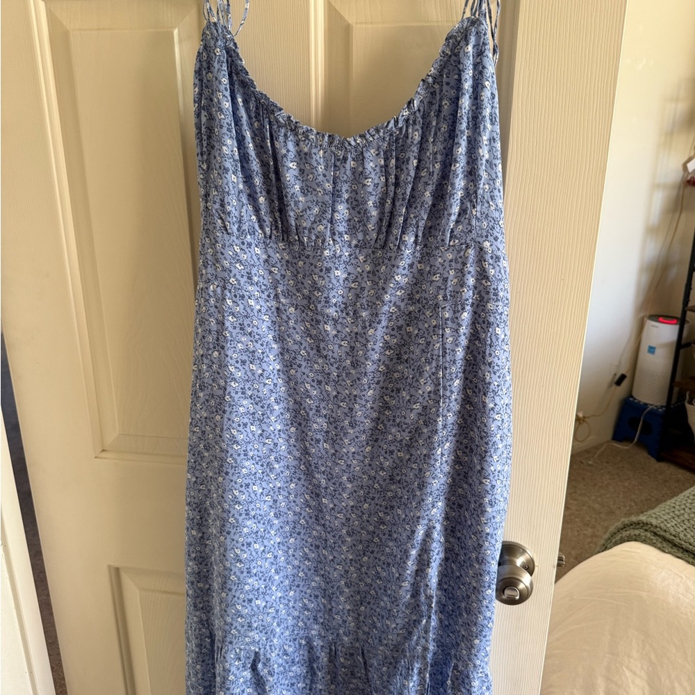 Abercrombie & Fitch Light Blue Floral Midi Dress